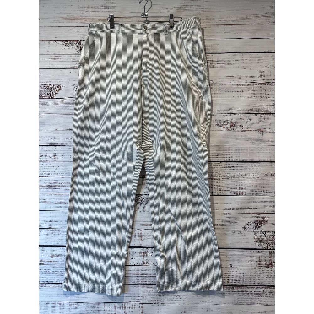 John Blair Fine Menswear Grey and White Seersucker Pants Size 36M‎